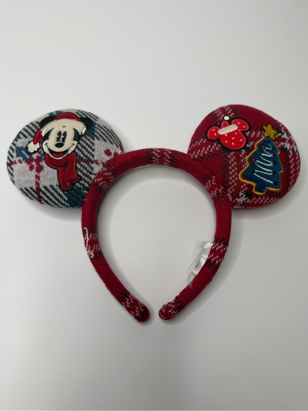 Disney Christmas Holiday Sweater Flannel Mickey Ears Headband Spirit Jersey